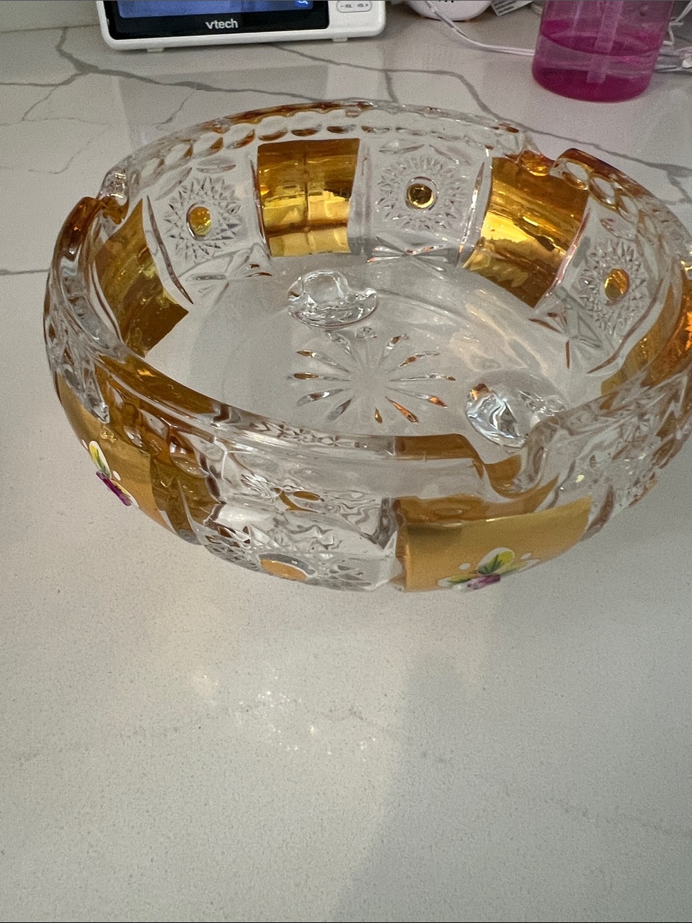 TWO Crystal Bowl with Gold Accents (may be sold separately for 25 each)